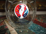 UEFA EURO 2016 France Soccer Ball Round Glass Mug with Handle Made in Italy