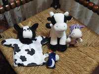 Various Set of 4 Cow Plush Milka Keychain Handpuppet Hema