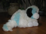 Vintage Dutch Stuffed Blue White Laying Dog With Hat