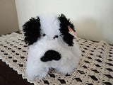 Shaggy Black and White Dog Soft Plush