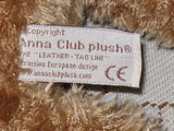 Anna Club Plush Holland Brown Soft Laying Teddy Bear Yellow Bow 11 Inch
