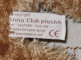 Anna Club Plush Holland Brown Soft Laying Teddy Bear Yellow Bow 11 Inch