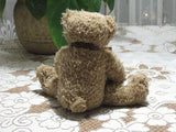Brown Sitting Teddy Bear Plush Holding Wooden Picture Frame 7 inch Tall