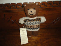 Minka Fair Trade Peru Alpaca Wool Knitted Bear Hand Spun Organic New 10 inch