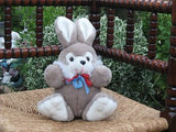 Vintage Dutch Bunny Rabbit W Red + Blue Bow