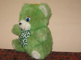 Vintage Nicky Toy Holland Green Furry Plush Sitting Teddy Bear