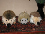 Hedgehog Lot of 3 Vintage German Stuffed Plush