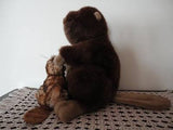 Intersave Calgary Canada JUMBO Stuffed Plush PAPA BEAVER with BABY 17 Inch