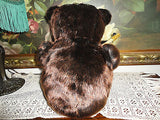 Artist Designed Brown BEAR with Bees & Picture Frame Rare OOAK Faux Mink 13"