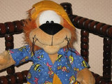 Anna Club Plush Loeki The Lion Dutch TV Character Doll Hawaiian Outfit 13 Inch