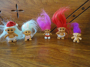 Mini Trolls Lot of 5 Santa Baby / Crawling Diaper Baby  / Pencil Topper and more