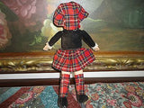 Antique Norah Wellings England Cloth Doll 12in Velvet Original Scottish Outfit