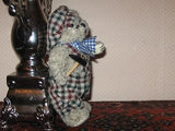 Vintage German Woolen Jointed Bear w Hammer