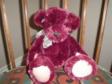 Russ Berrie Burgundy 12 Inch Plush Bear with Heart 29856