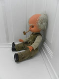 Gadea Made in Italy Grandfather Doll with Antique Wooden Pipe Original Outfit