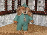 Steiff Waldili Hunter Dog Doll 8326,70 Button Tag Super Condition