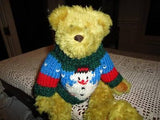 Winter Teddy Bear Knitted Snowman Sweater