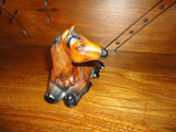 OOAK Chateau Leather LAYING HORSE Canada Artist Design