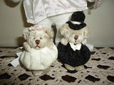 Russ Berrie Miniature Bride & Groom Bears / Bridal Dog Stuffed Plush Lot of 3
