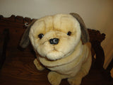 PUG Dog Large Stuffed Toy 21 inch Beige Wire Bendable Legs Excellent Condition