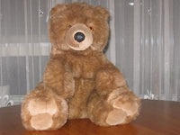 Chosun Brown Teddy Bear Plush Sitting Vinyl Nose 15 Inch 1980s