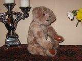 Vintage Germany OOAK Mohair Bear Leather Paws Glass Eyes 15 inch