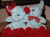 Valentines Day Dutch Van Der Spiegel ELEPHANT PLUSH Couple On Red Heart Pillow