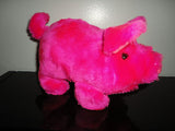 Iwaya PIG Walking Grunting Neon Pink Plush Toy China Battery Operated 1986