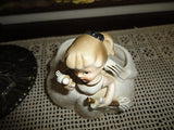 Vintage RUBENS Made in Japan Girl with Bird and Umbrella Figurine 473M