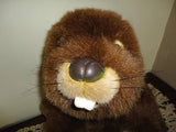 Intersave Calgary Canada JUMBO Stuffed Plush PAPA BEAVER with BABY 17 Inch