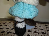 Brown Bear in Handknitted Outfit Sweater & Skirt