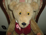 Antique Humpback OoaK Beige Mohair Teddy Bear Jointed 17 inch Felt Paw Pads