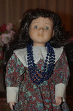 Vintage Germany Vtg Porcelain Doll Flower Dress Bead Necklace 40 CM