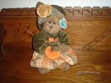 Bearington Autumn Harvest Girl Teddy Bear 14 Inch 1079 Velvet Pumpkin Dress