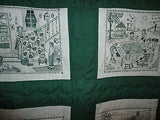 Smile QUILT Handcrafted Canada Waterloo 6 Story Panels Green 31 x 42 inch Cotton