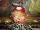Bombay Company Winking ELF DOLL Green Ornament Poseable Figure 11 inch  RETIRED