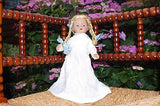 Antique Germany Blonde Girl Doll with Braids Christening Gown 2 pair shoes