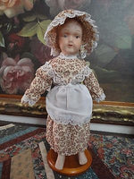 Antique Bisque Doll Marked MS 12 inch Original Clothing Red Hair