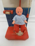 Antique Europe Wooden Handmade Toilet Restroom Flushes ! 1950's Doll House RARE