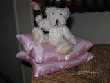 UK Small White Jointed Bear Pink Pillows With Rose