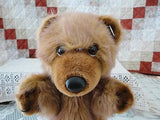 24K Mighty Star Corkie Grizzly Bear Hand Puppet Brown 10 Inch 1985