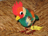 Steiff Woolen Rooster Hahn Metal Legs Felt Beak 1508,47 8cm Button & Tag