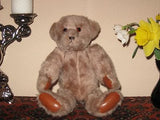 Vintage Germany OOAK Mohair Bear Leather Paws Glass Eyes 15 inch
