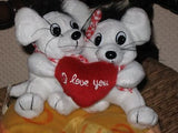 Valentines Day I love You Boy & Girl Mice on Cheese Plush