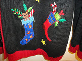 Womans Knitted Famous UGLY CHRISTMAS SWEATER Size 3X Vintage Sun Li Joy
