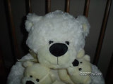 Mother Teddy Bear Holding 2 Baby Cubs Jumbo Stuffed Plush 21 Inch Gorgeous