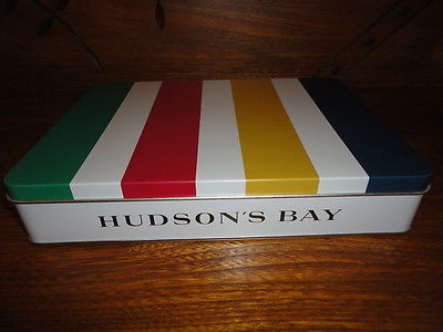 Hudson's Bay Canada HBC Tin Storage Canister Rectangular 9 x 6.75 inch