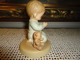 Enesco Mabel Lucie Attwell Memories of Yesterday Boy Praying w Teddy 114499 1987