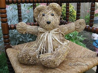 Vintage UK 1970's Handmade Straw Bear