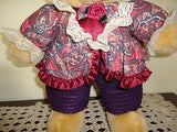 Girl Bear Paisley Print Dress Purple Pants 17 inches
